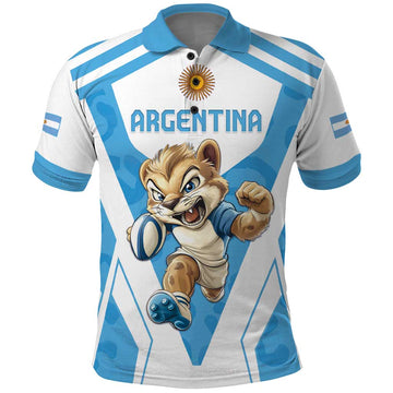Custom Argentina Rugby 2024 Polo Shirt Go Los Pumas Leopard Pattern LT05