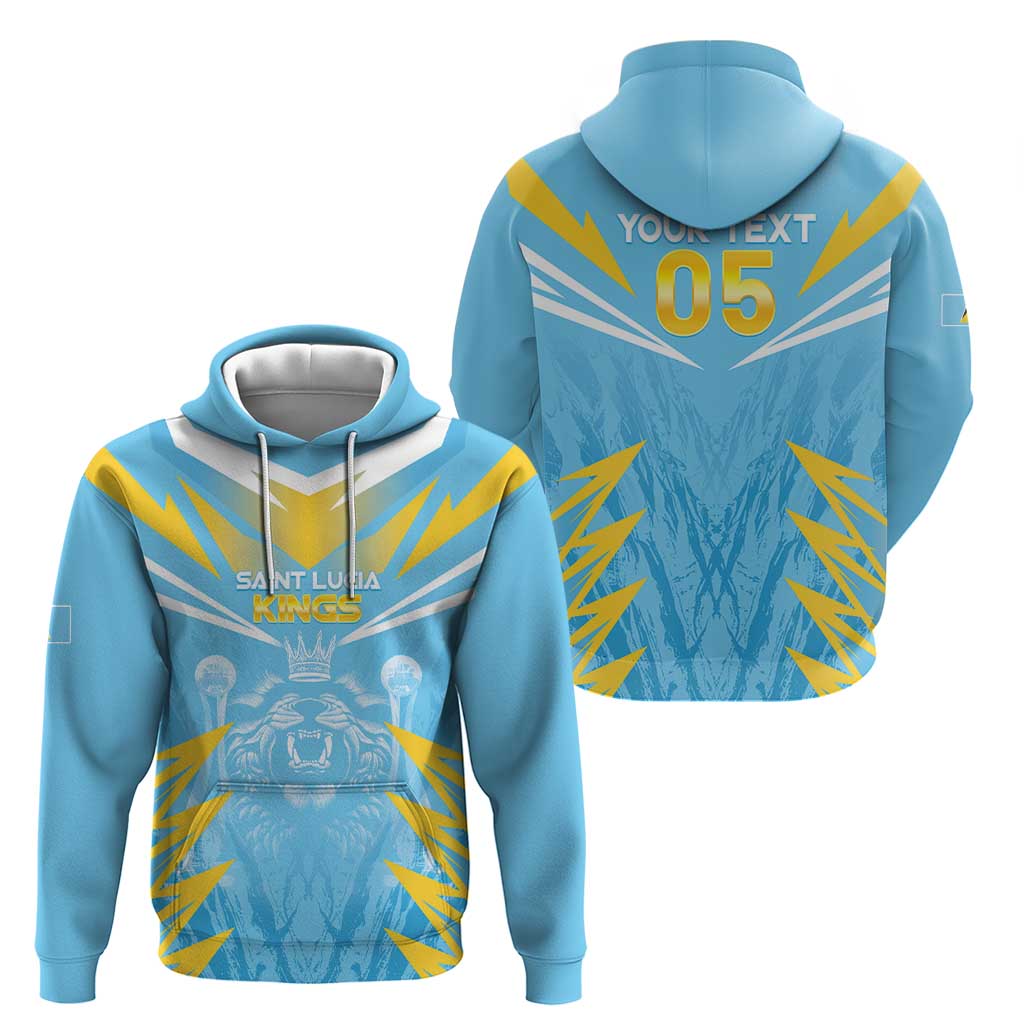 Custom Kings Saint Lucia Cricket Hoodie Rise To Victory LT05