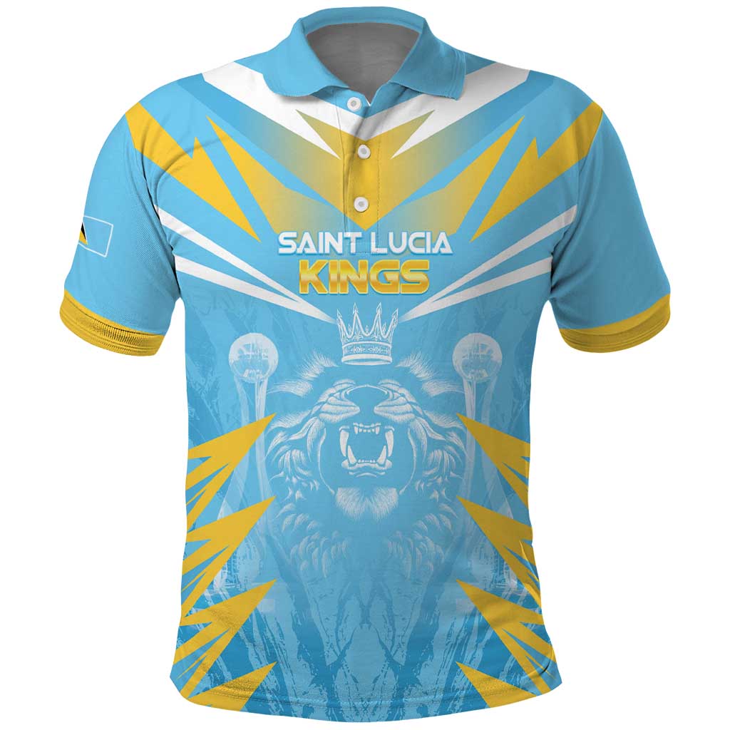 Custom Kings Saint Lucia Cricket Polo Shirt Rise To Victory LT05
