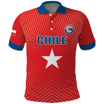 Custom Chile Star Football Polo Shirt Vamos La Roja LT05
