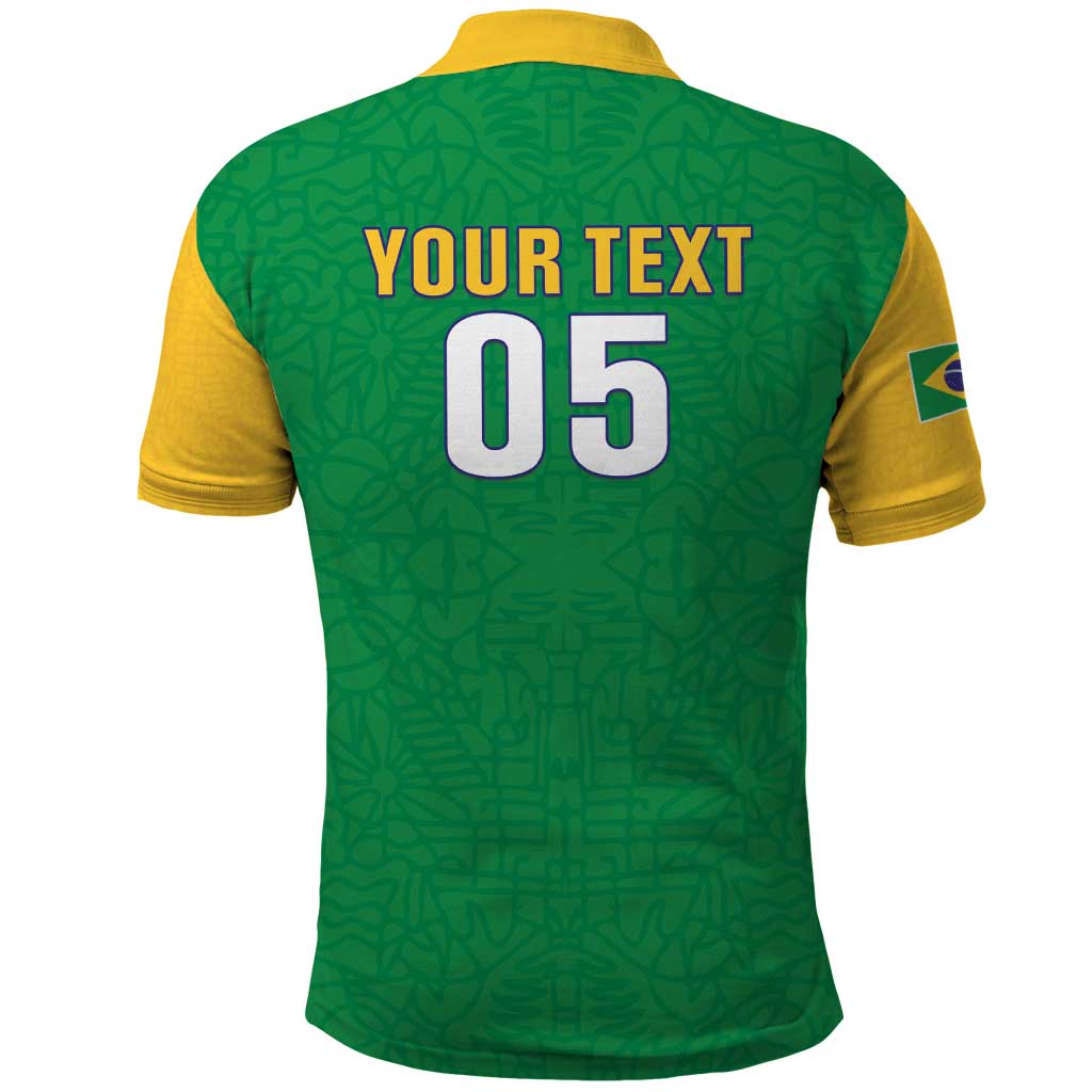 Custom Brazil Football Polo Shirt Flag Style LT05