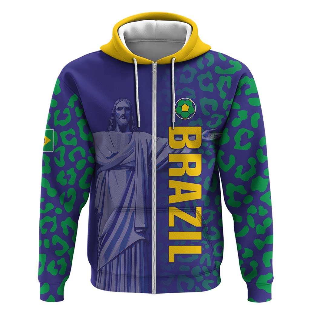 Custom Brazil Football Hoodie With Leopard Pattern LT05