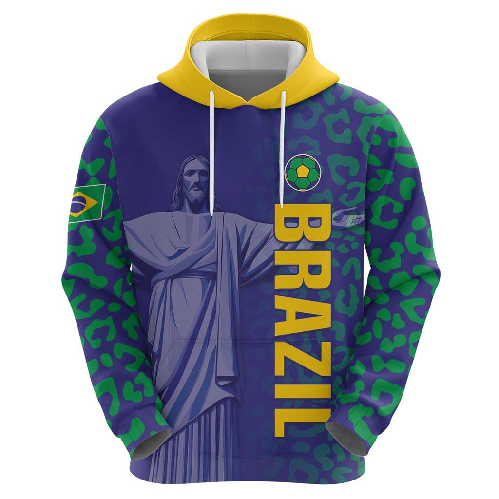 Custom Brazil Football Hoodie With Leopard Pattern LT05