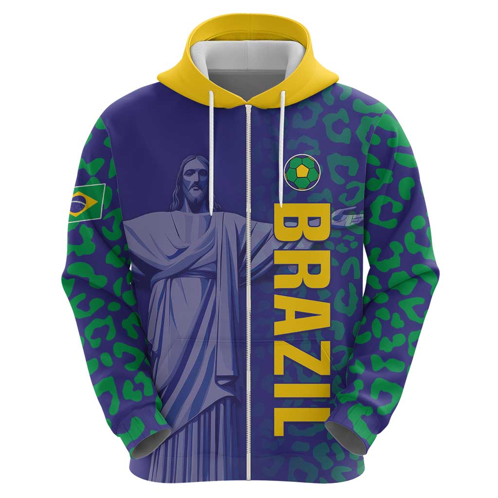 Custom Brazil Football Hoodie With Leopard Pattern LT05