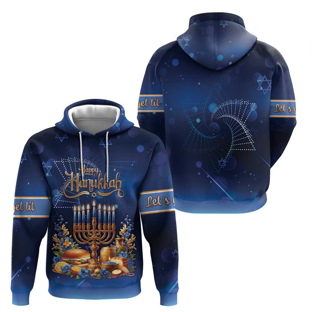 Jewish Hanukkah Festival Hoodie Let's Get Lit LT05