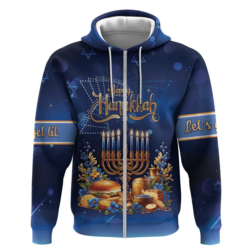 Jewish Hanukkah Festival Hoodie Let's Get Lit LT05