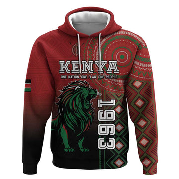 Personalised Kenya Jamhuri Day Hoodie One Nation One Flag One People LT05