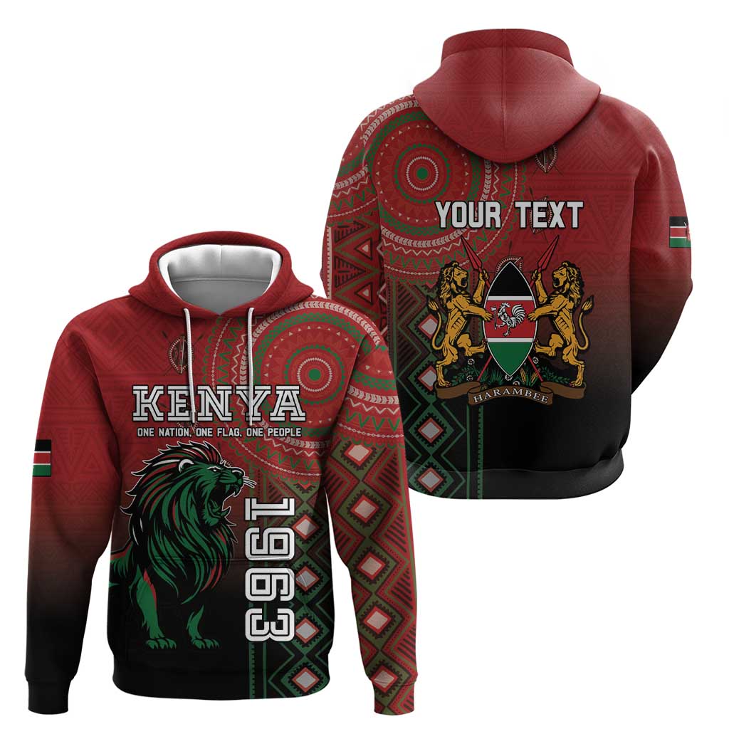 Personalised Kenya Jamhuri Day Hoodie One Nation One Flag One People LT05