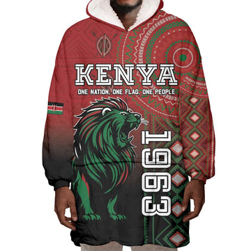 Personalised Kenya Jamhuri Day Wearable Blanket Hoodie One Nation One Flag One People LT05