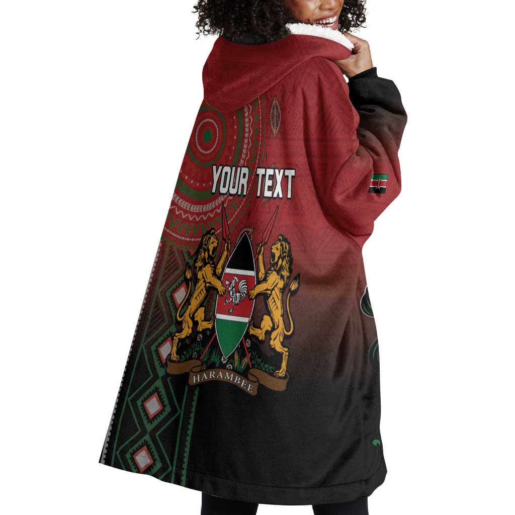Personalised Kenya Jamhuri Day Wearable Blanket Hoodie One Nation One Flag One People LT05