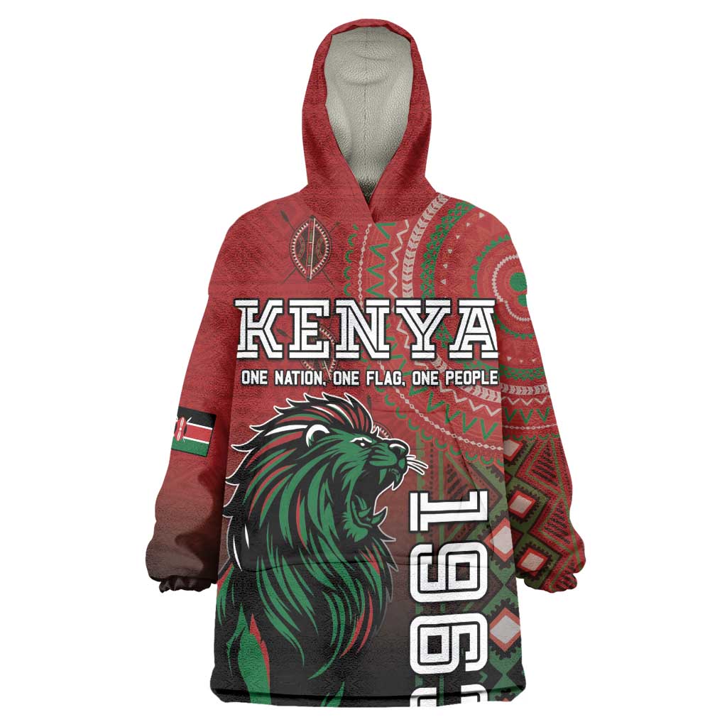 Personalised Kenya Jamhuri Day Wearable Blanket Hoodie One Nation One Flag One People LT05