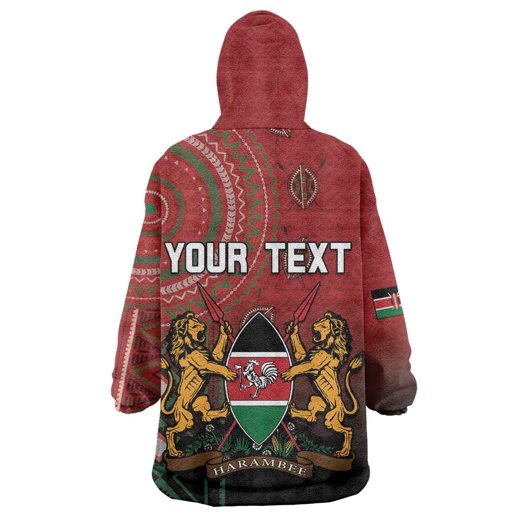 Personalised Kenya Jamhuri Day Wearable Blanket Hoodie One Nation One Flag One People LT05