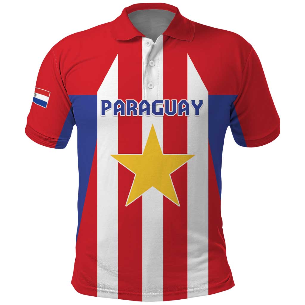Custom Paraguay Star Football Polo Shirt Go Albirroja LT05