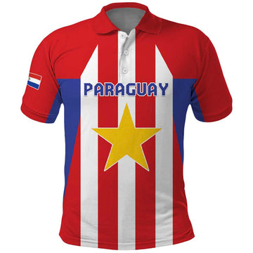 Custom Paraguay Star Football Polo Shirt Go Albirroja LT05