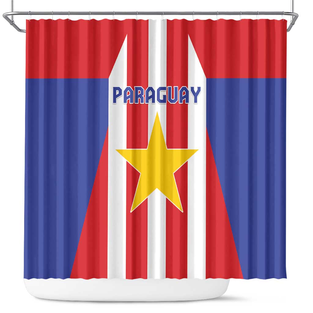 Paraguay Star Football Shower Curtain Go Albirroja LT05