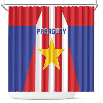 Paraguay Star Football Shower Curtain Go Albirroja LT05