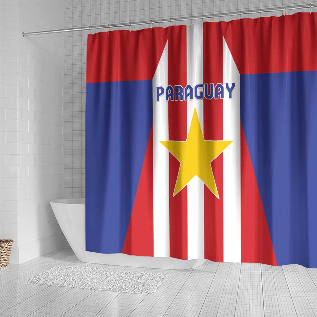 Paraguay Star Football Shower Curtain Go Albirroja LT05