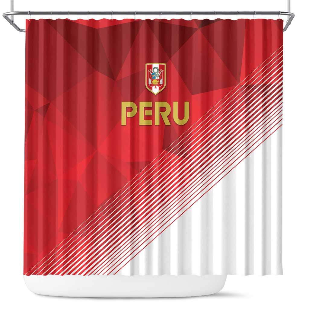 Peru Football Shower Curtain Sporty Style LT05