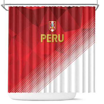 Peru Football Shower Curtain Sporty Style LT05