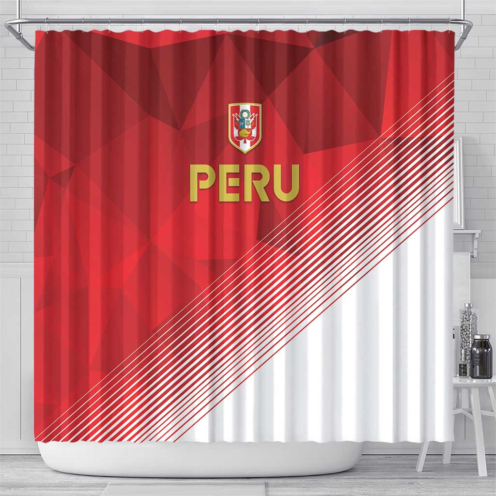 Peru Football Shower Curtain Sporty Style LT05