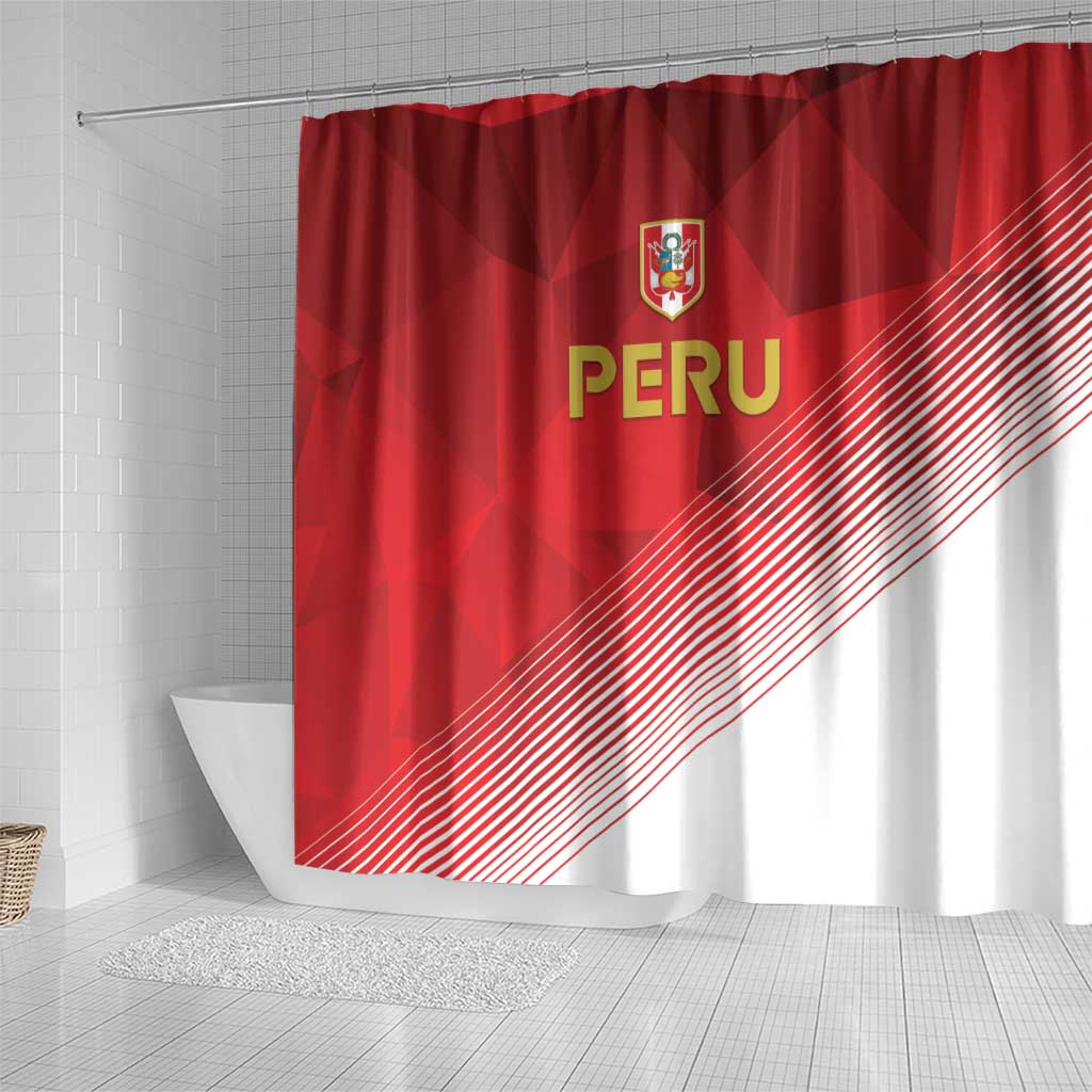 Peru Football Shower Curtain Sporty Style LT05