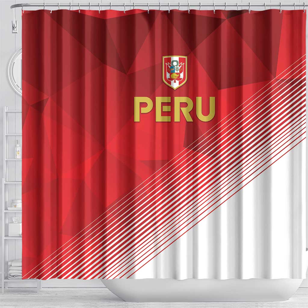 Peru Football Shower Curtain Sporty Style LT05