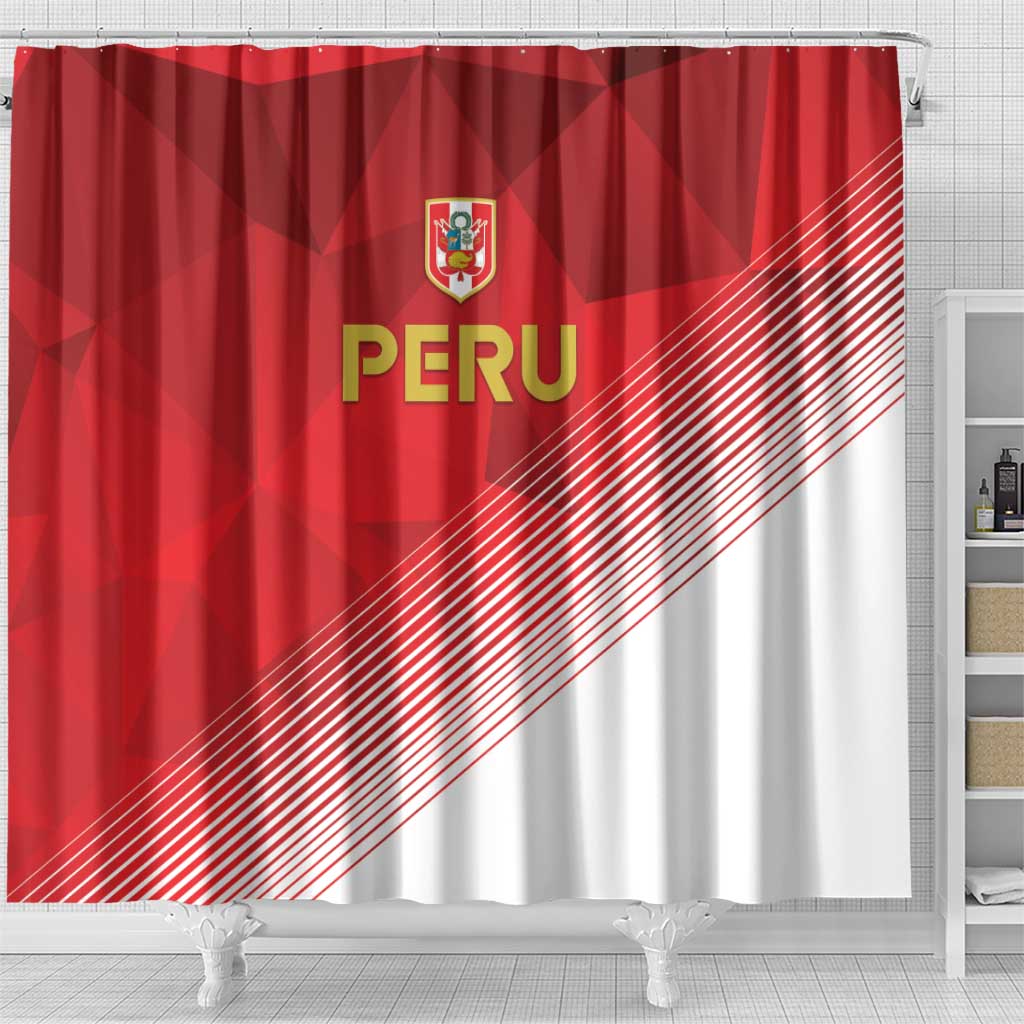 Peru Football Shower Curtain Sporty Style LT05