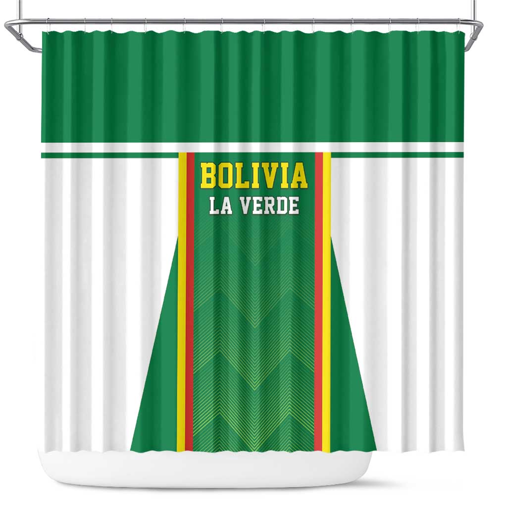 Bolivia Football Shower Curtain Go Champions La Verde Green Version LT05