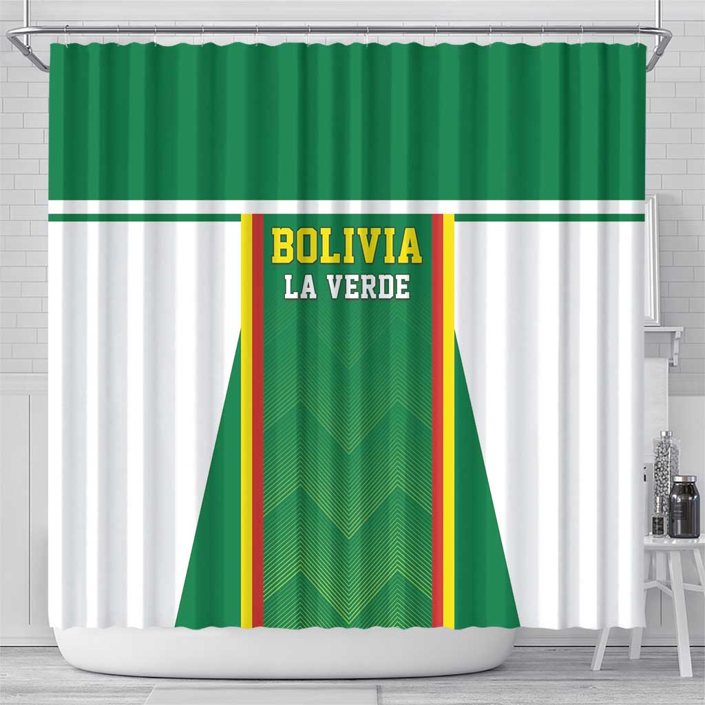 Bolivia Football Shower Curtain Go Champions La Verde Green Version LT05