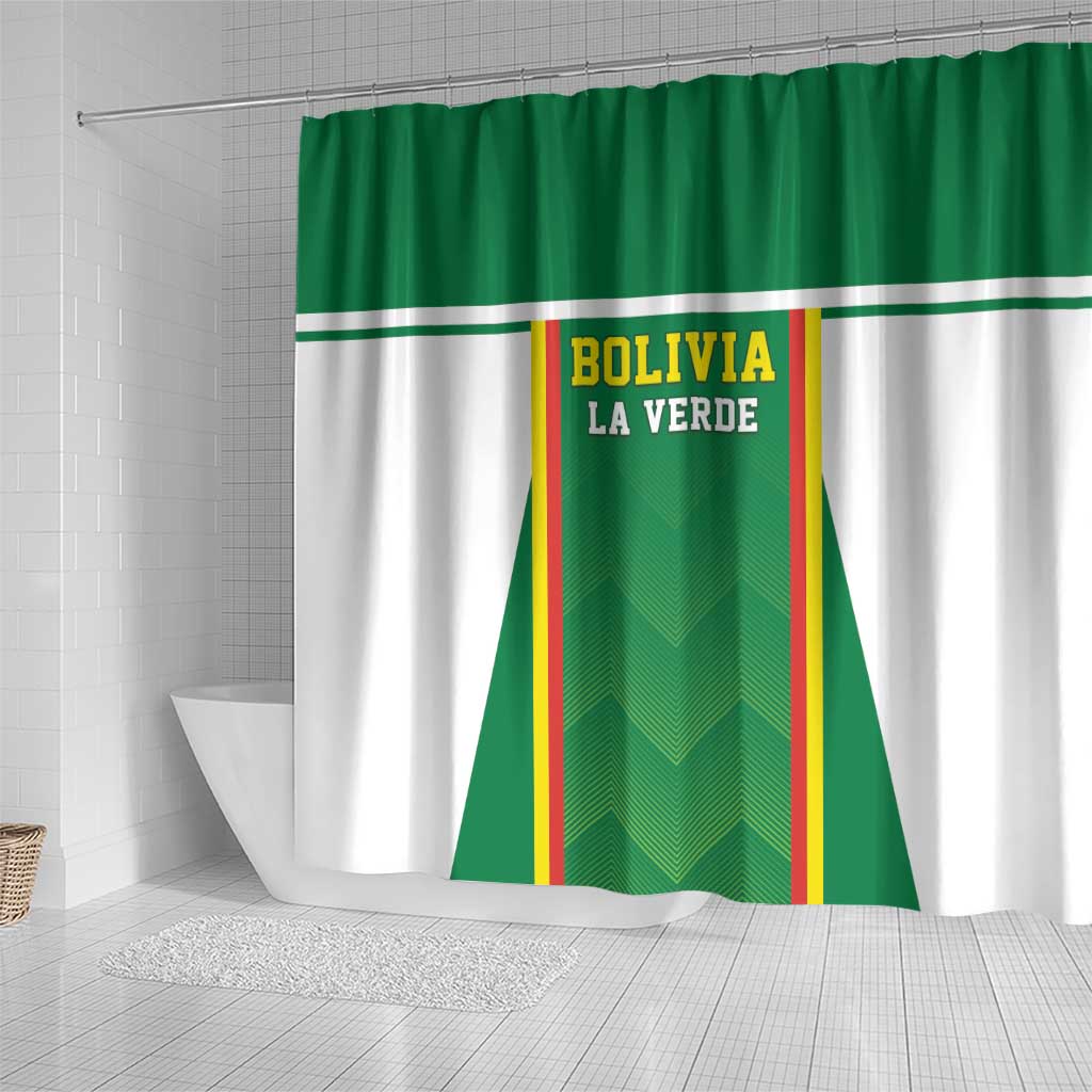 Bolivia Football Shower Curtain Go Champions La Verde Green Version LT05