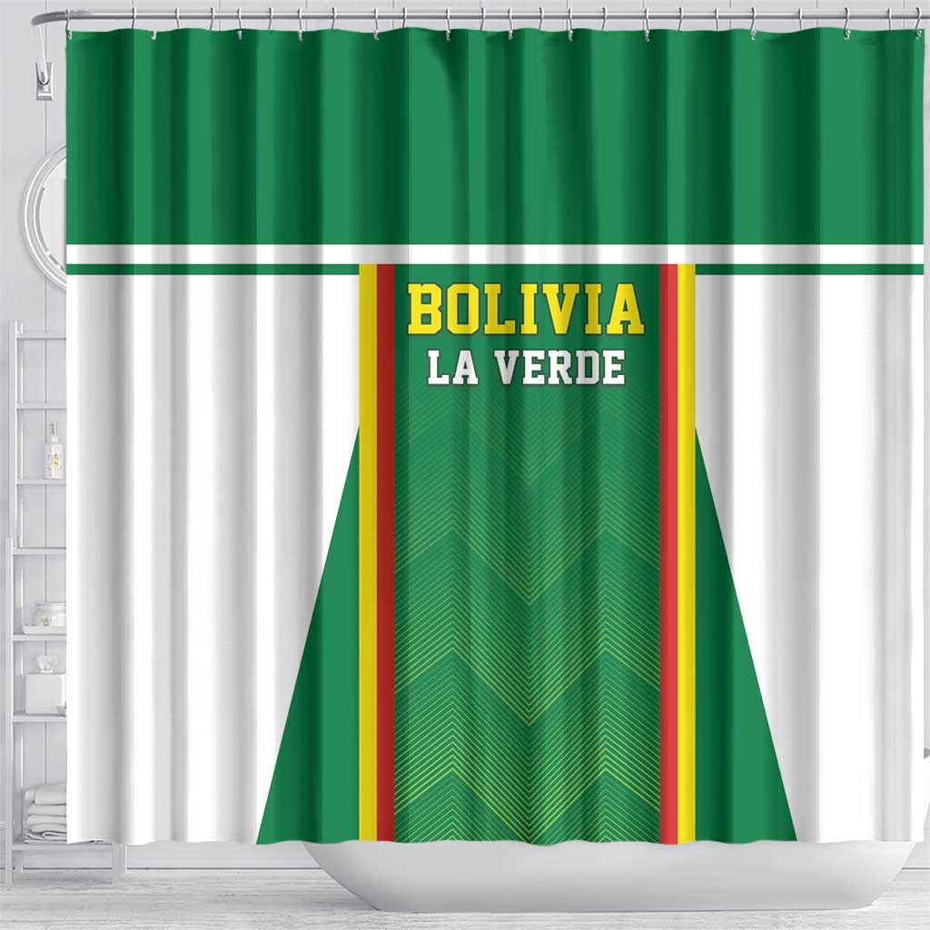 Bolivia Football Shower Curtain Go Champions La Verde Green Version LT05