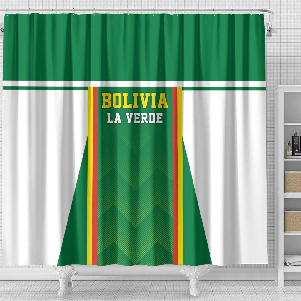 Bolivia Football Shower Curtain Go Champions La Verde Green Version LT05
