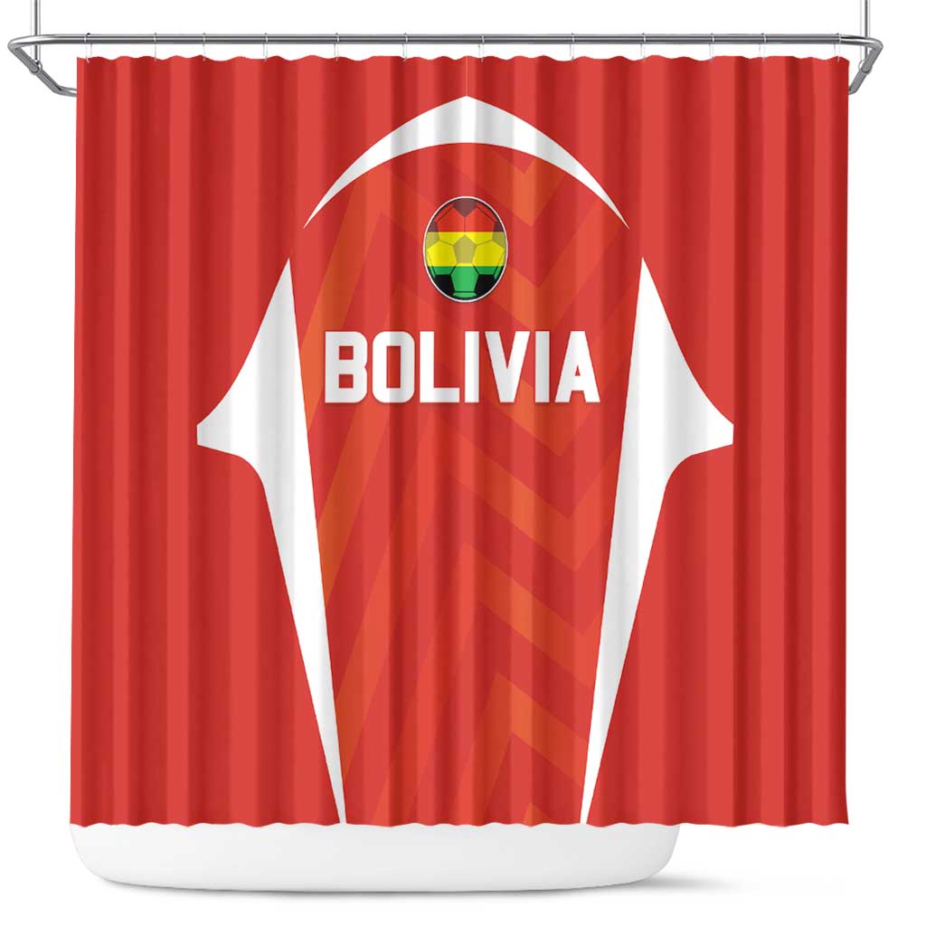 Bolivia Football Shower Curtain Go Champions La Verde Red Version LT05