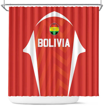 Bolivia Football Shower Curtain Go Champions La Verde Red Version LT05