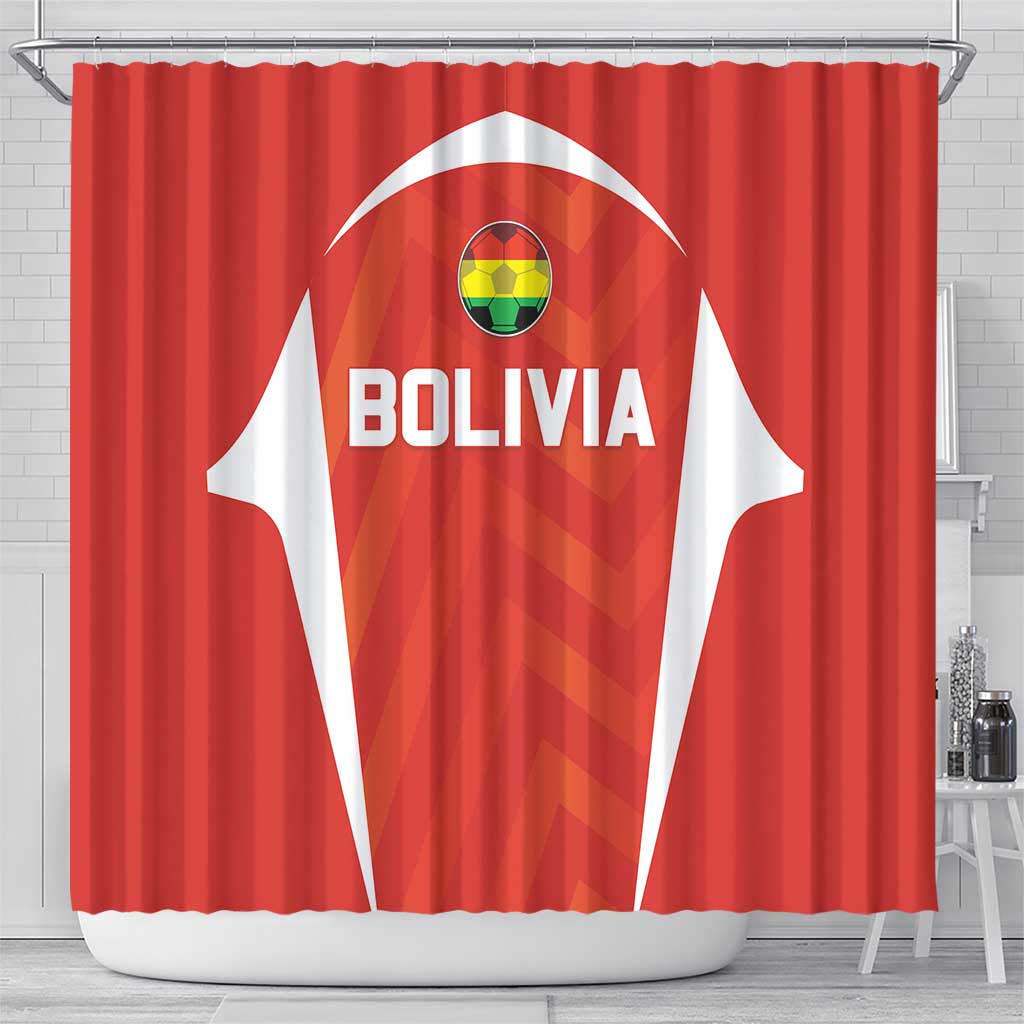 Bolivia Football Shower Curtain Go Champions La Verde Red Version LT05