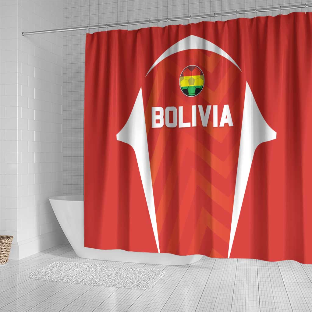 Bolivia Football Shower Curtain Go Champions La Verde Red Version LT05