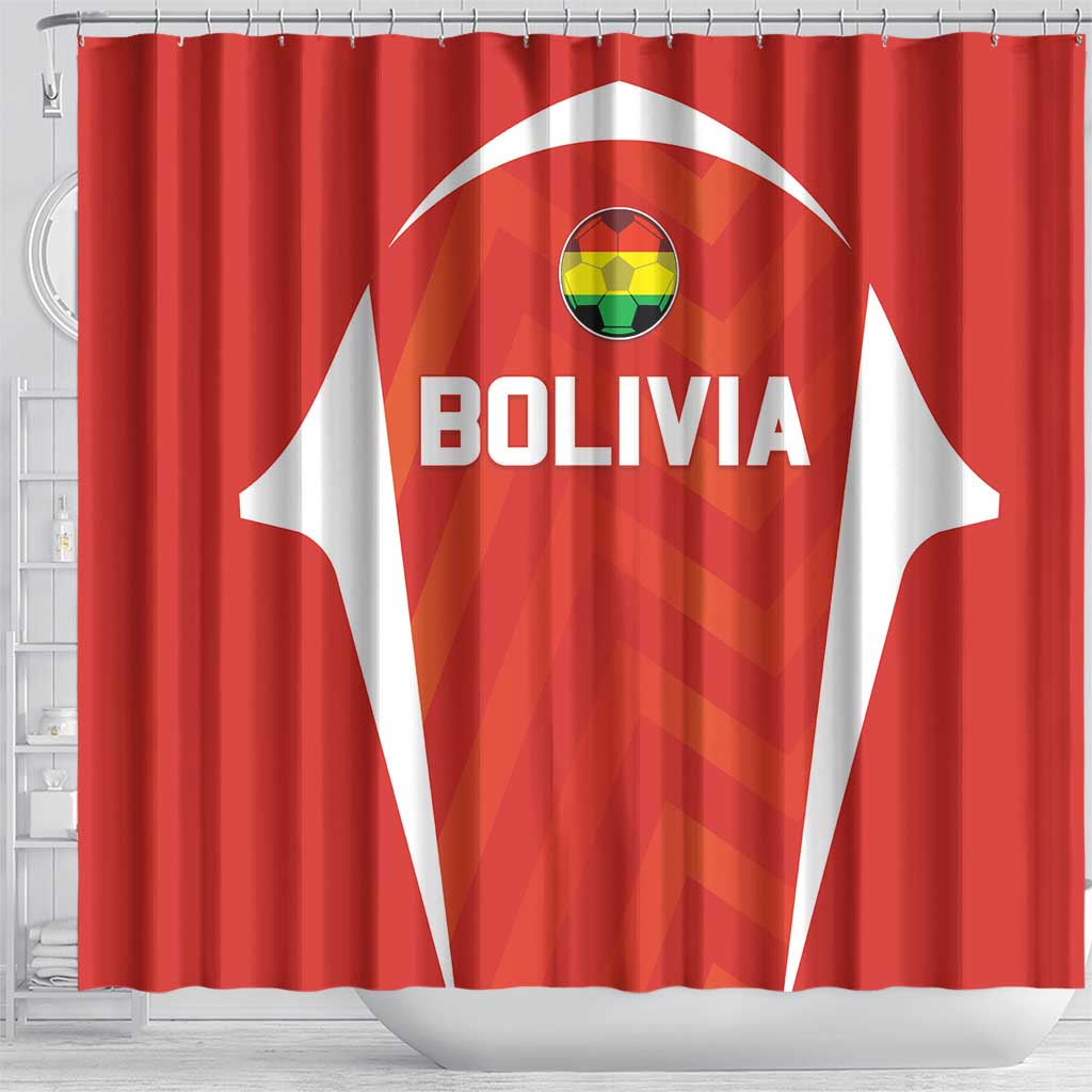 Bolivia Football Shower Curtain Go Champions La Verde Red Version LT05