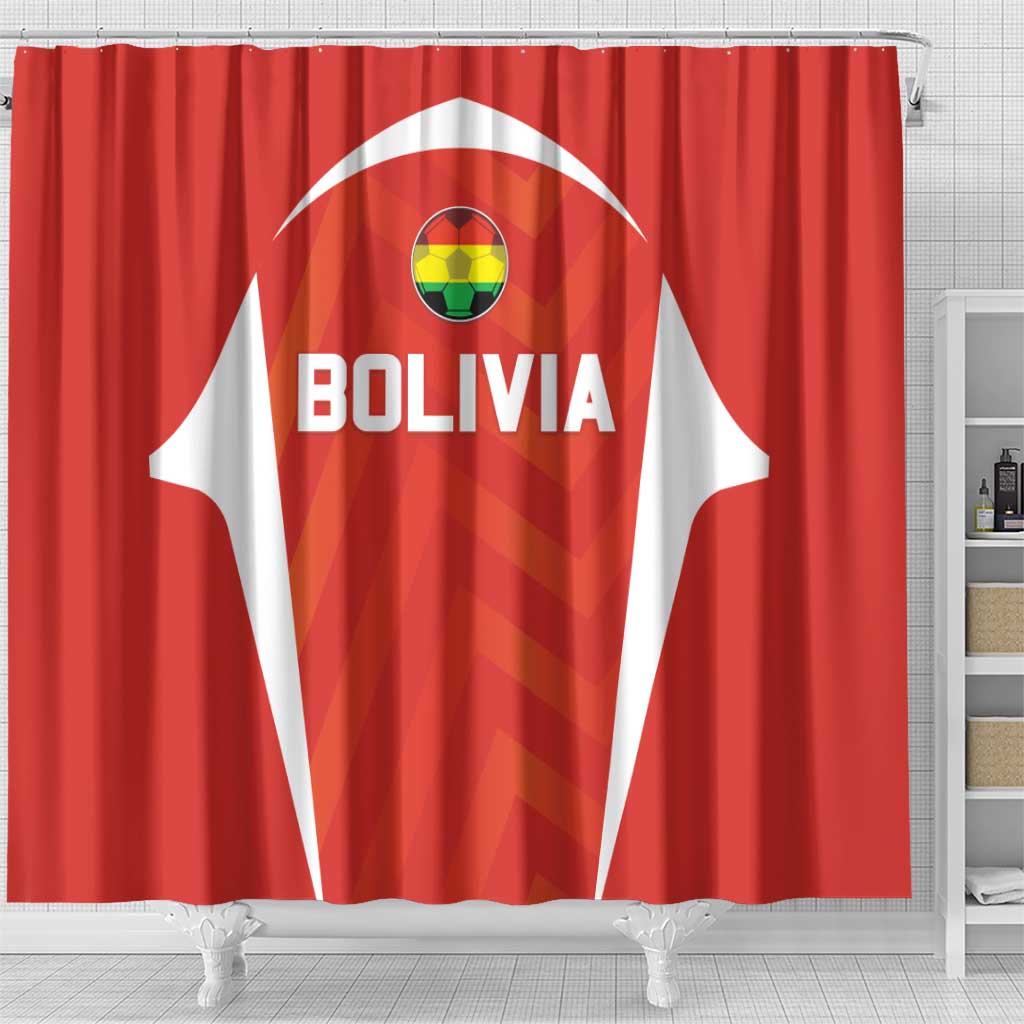 Bolivia Football Shower Curtain Go Champions La Verde Red Version LT05
