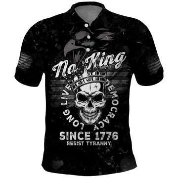 No Kings In America Polo Shirt Resist Tyranny LT05