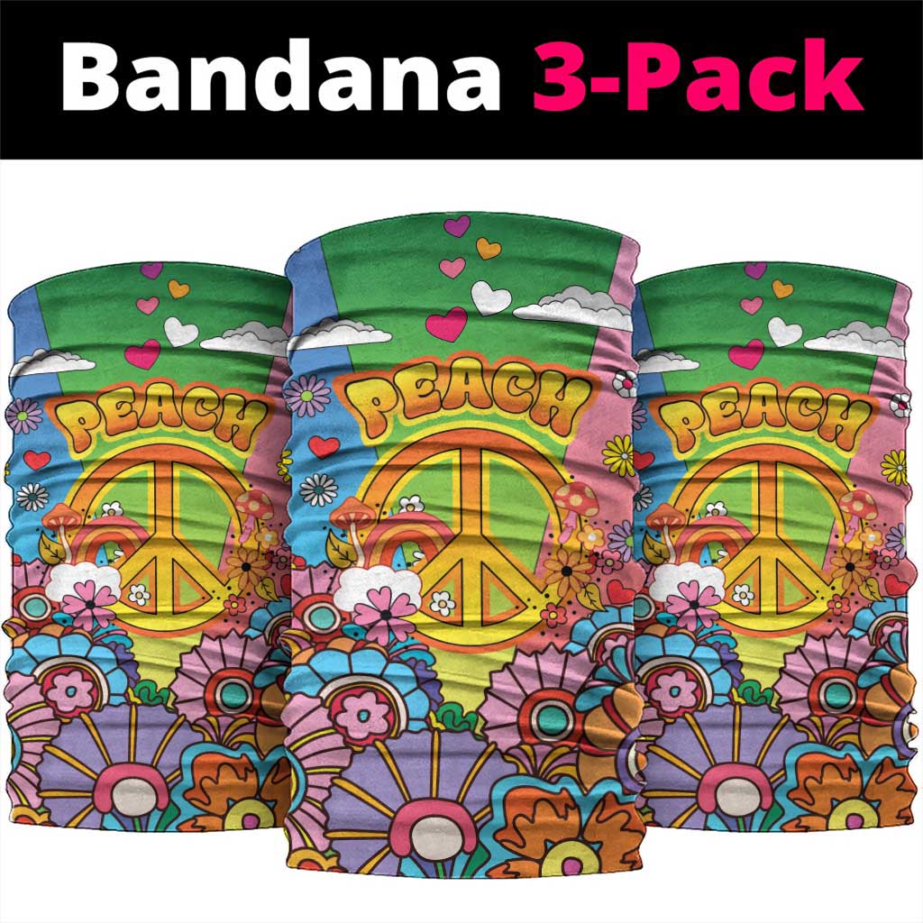 Hippie Peace Love Neck Gaiter Colorful Style LT05