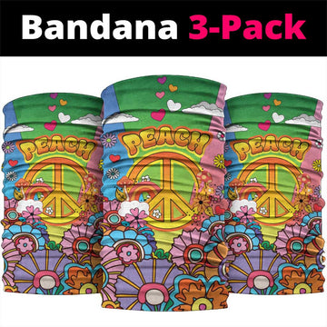 Hippie Peace Love Neck Gaiter Colorful Style LT05