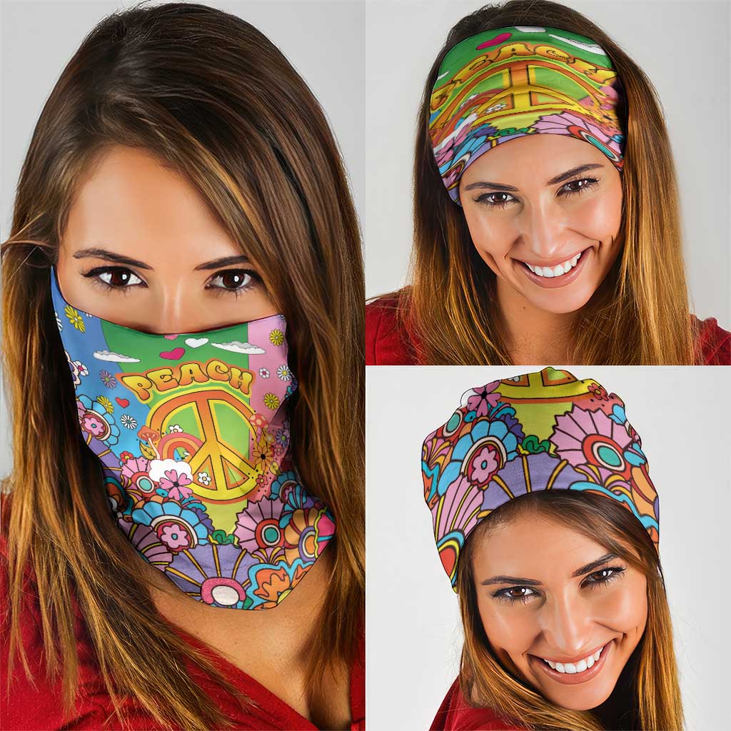 Hippie Peace Love Neck Gaiter Colorful Style LT05