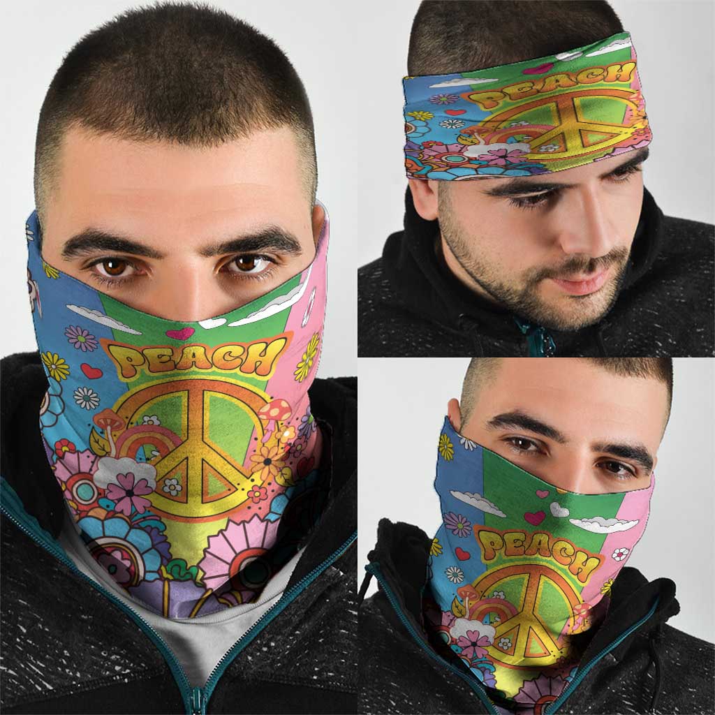 Hippie Peace Love Neck Gaiter Colorful Style LT05