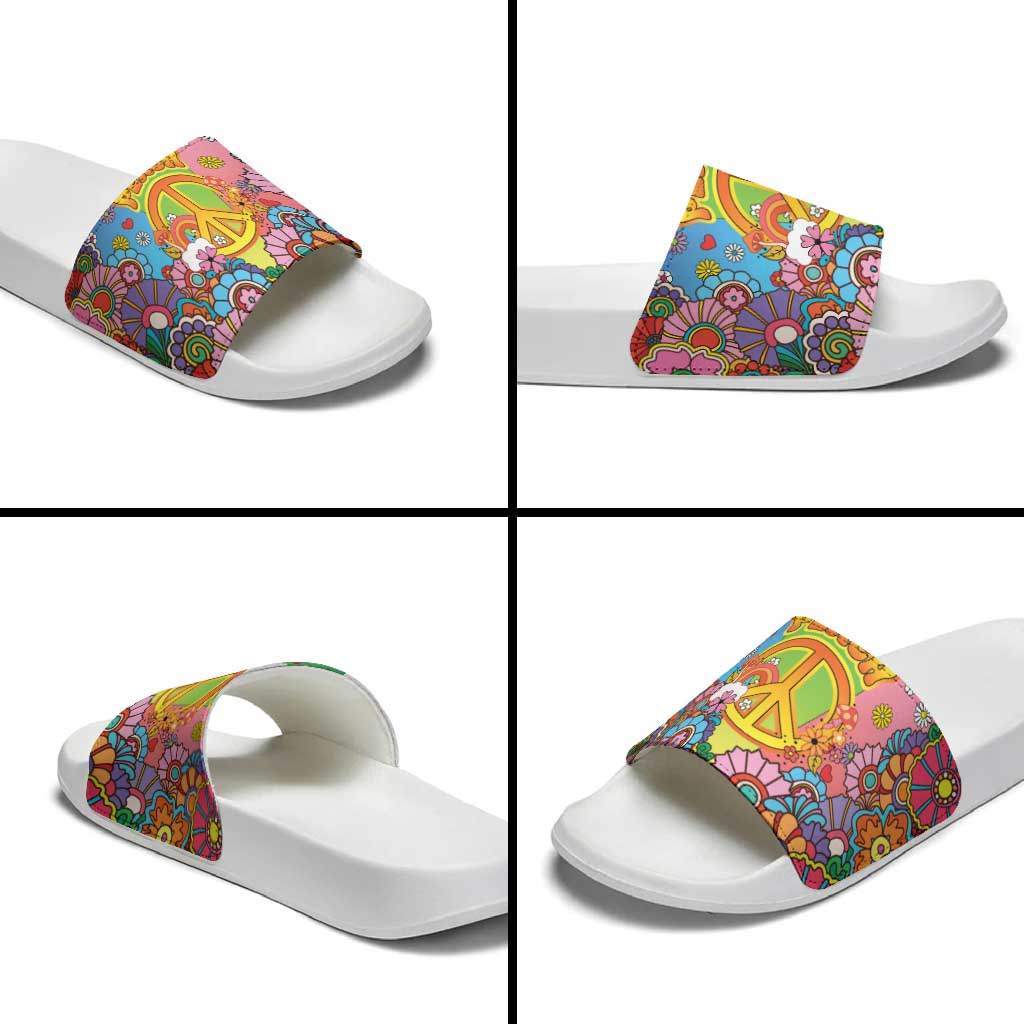 Hippie Peace Love Slide Sandals Colorful Style LT05