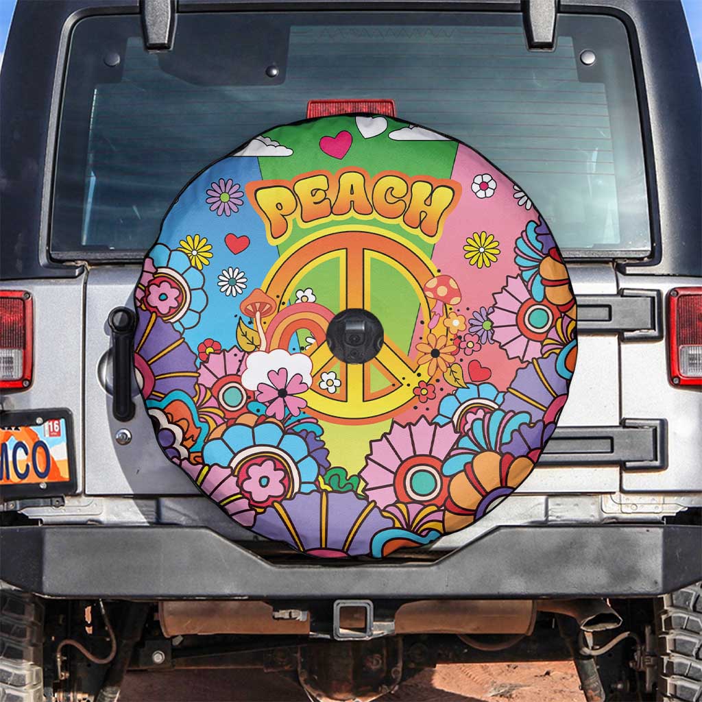 Hippie Peace Love Spare Tire Cover Colorful Style LT05