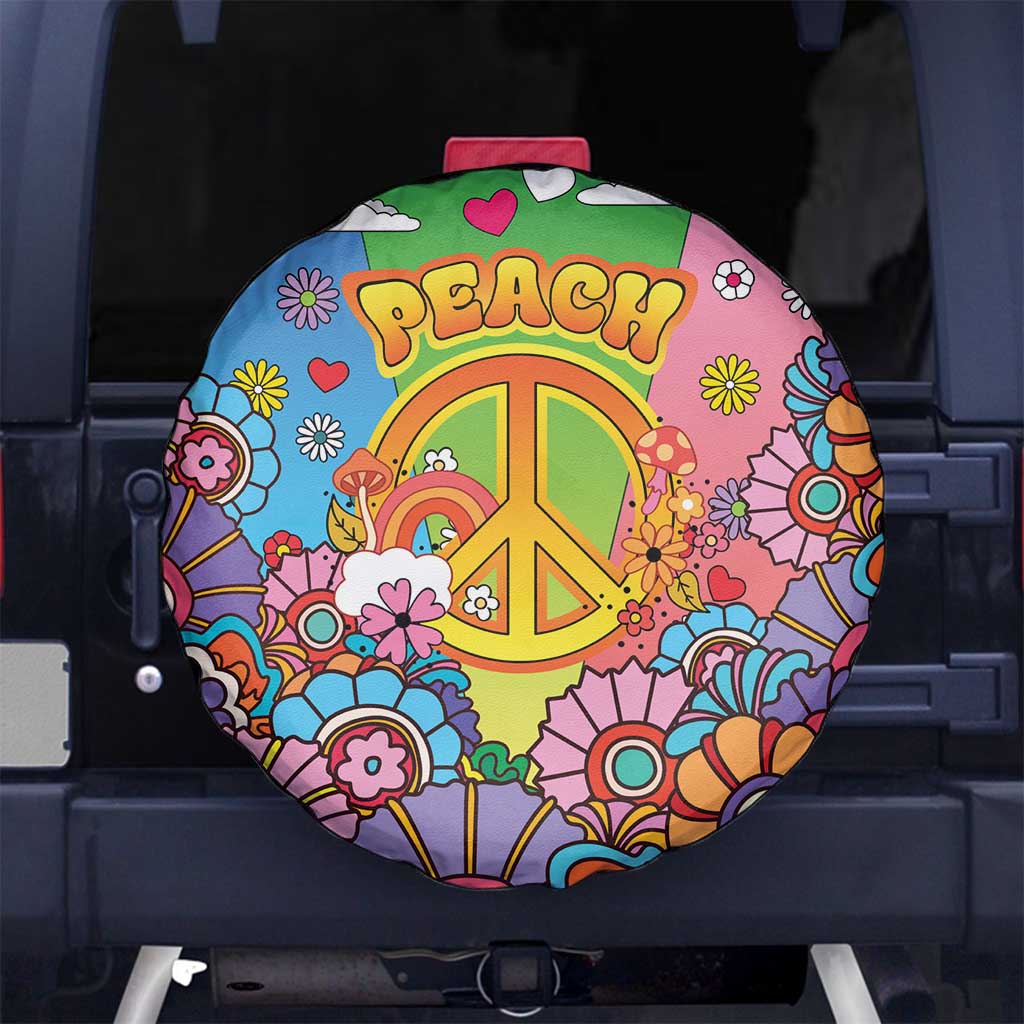 Hippie Peace Love Spare Tire Cover Colorful Style LT05
