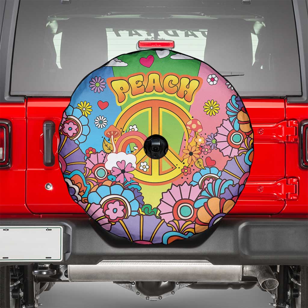Hippie Peace Love Spare Tire Cover Colorful Style LT05
