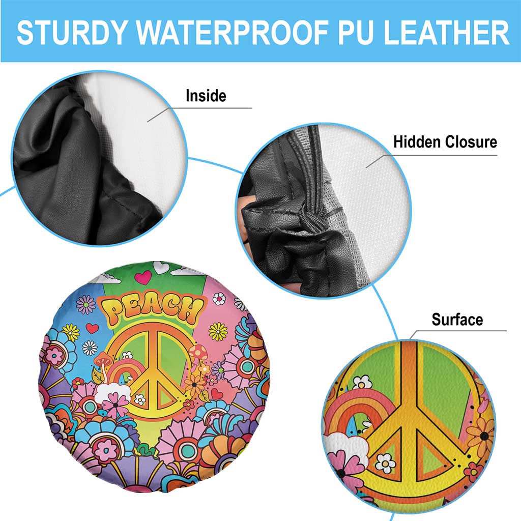 Hippie Peace Love Spare Tire Cover Colorful Style LT05