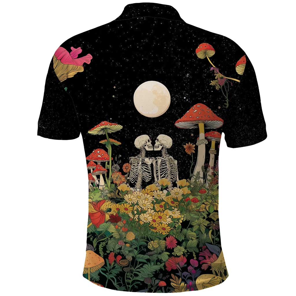 Skeleton Lovers Polo Shirt Hippie Gothic Aesthetic LT05