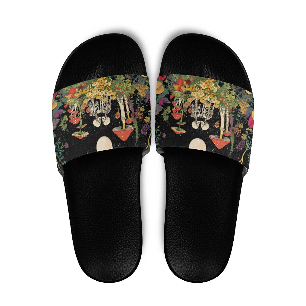 Skeleton Lovers Slide Sandals Hippie Gothic Aesthetic LT05